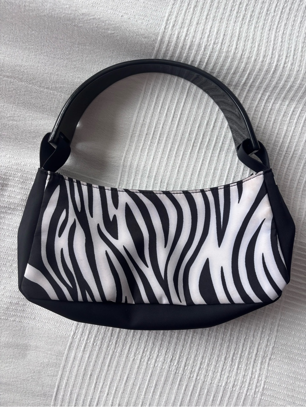 Black & White Zebra Print Shoulder Bag